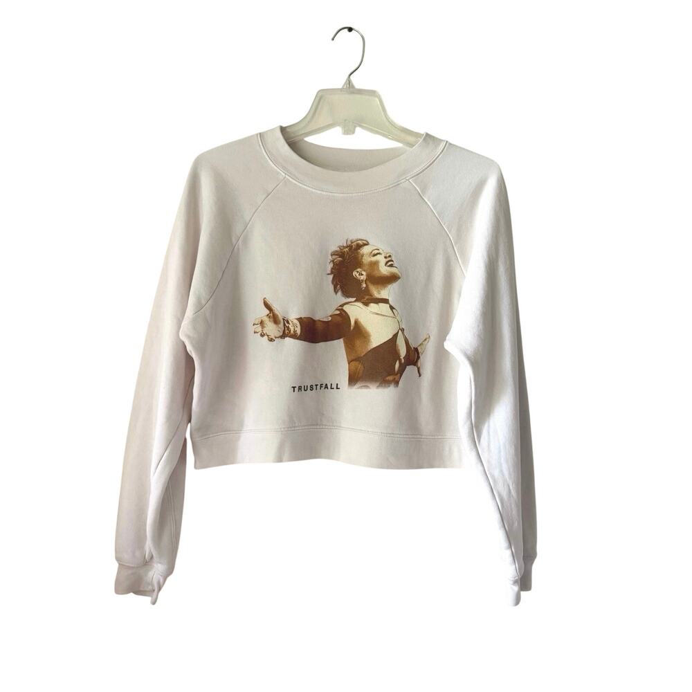 Pink Trustfall Cropped Sweatshirt Womens Size S Carnival 2023 Tour Comfort Cozy